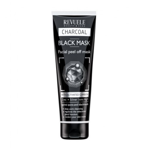 REVUELE CHARCOAL Black Mask Peel Off with Activated Carbon - ЦРНА МАСКА СО АКТИВЕН ЈАГЛЕН 80ml