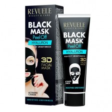 REVUELE “3D FACIAL MASK” - PEEL OFF BLACK MASK with activated Carbon&HYALURON